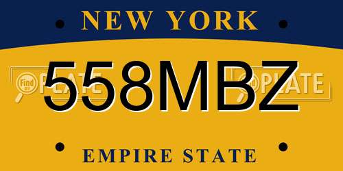 558MBZ New York License Plate