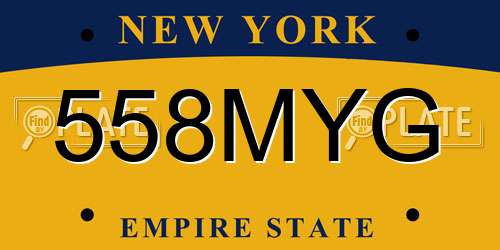 558MYG New York License Plate