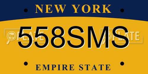 558SMS New York License Plate