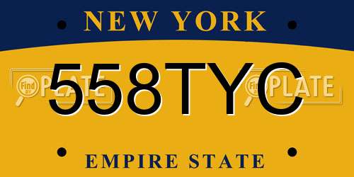 558TYC New York License Plate