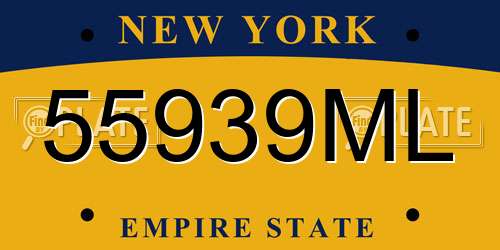 55939ML New York License Plate