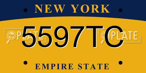 5597TC New York License Plate