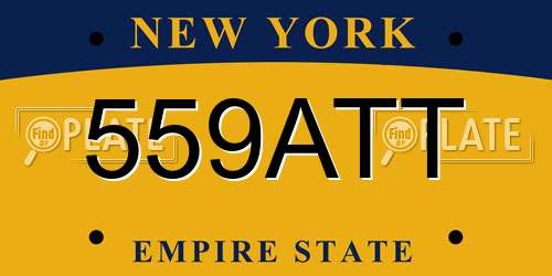 559ATT New York License Plate