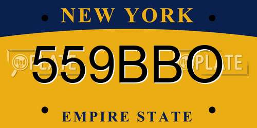 559BBO New York License Plate