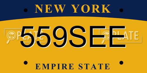 559SEE New York License Plate