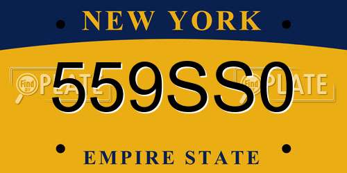 559SS0 New York License Plate