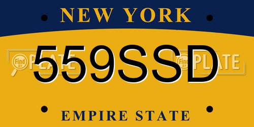 559SSD New York License Plate