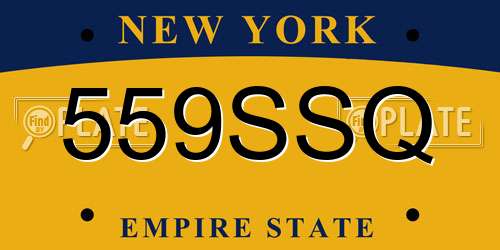559SSQ New York License Plate