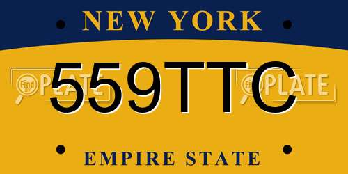 559TTC New York License Plate