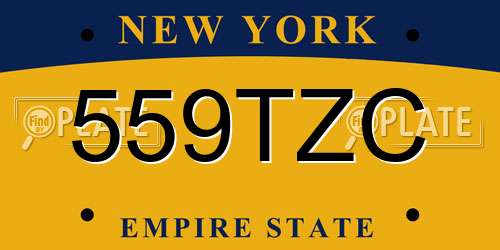559TZC New York License Plate