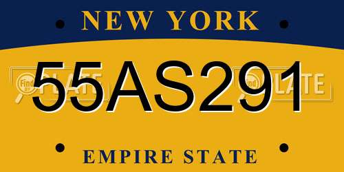 55AS291 New York License Plate