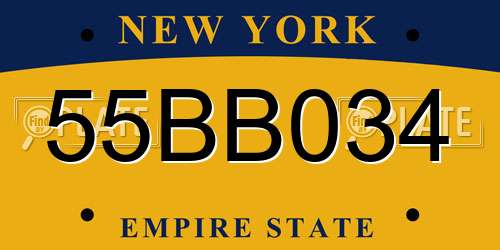 55BB034 New York License Plate