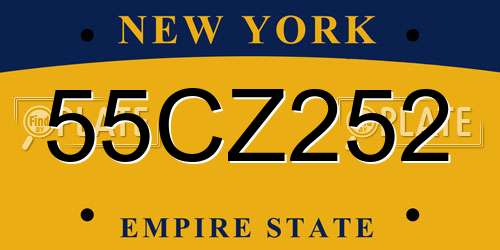 55CZ252 New York License Plate