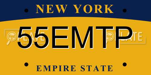 55EMTP New York License Plate