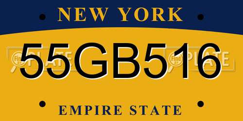55GB516 New York License Plate