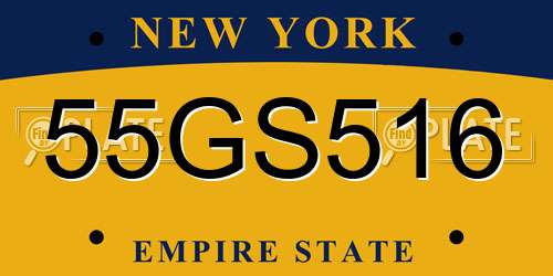 55GS516 New York License Plate