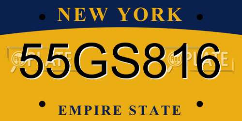 55GS816 New York License Plate
