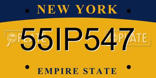55IP547 New York License Plate