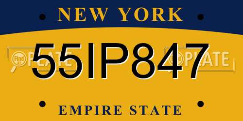 55IP847 New York License Plate