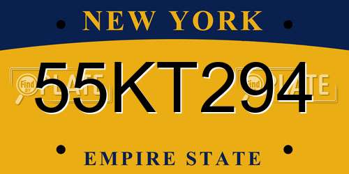 55KT294 New York License Plate