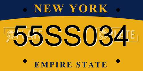 55SS034 New York License Plate