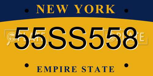 55SS558 New York License Plate