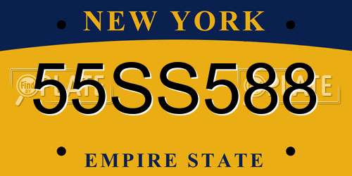 55SS588 New York License Plate