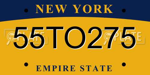 55TO275 New York License Plate