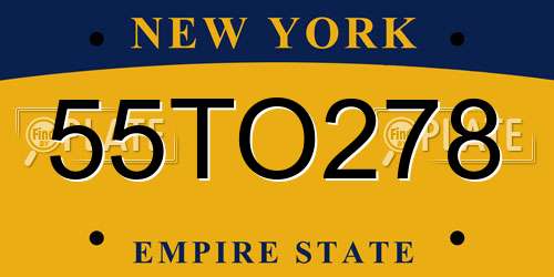 55TO278 New York License Plate