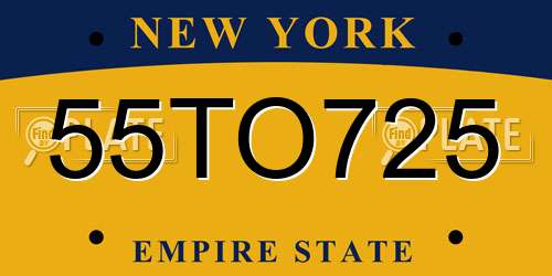 55TO725 New York License Plate