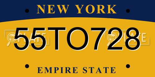 55TO728 New York License Plate