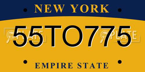 55TO775 New York License Plate