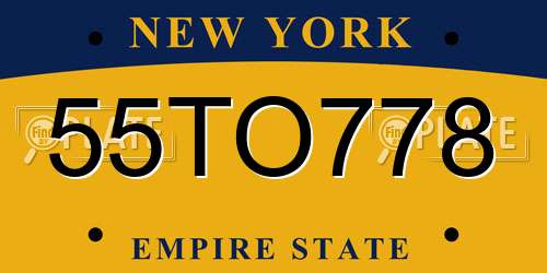 55TO778 New York License Plate