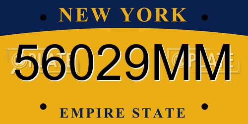 56029MM New York License Plate
