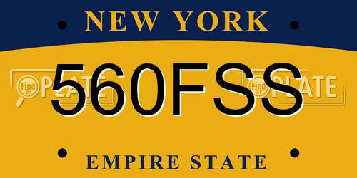 560FSS New York License Plate