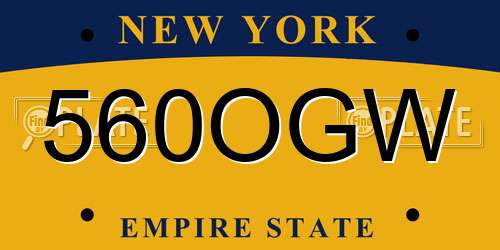 560OGW New York License Plate