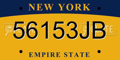 56153JB New York License Plate