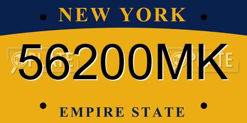 56200MK New York License Plate