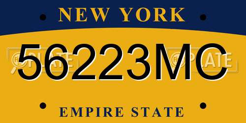 56223MC New York License Plate
