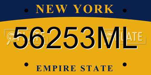 56253ML New York License Plate