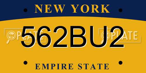 562BU2 New York License Plate