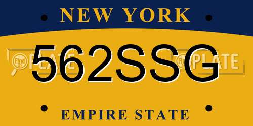 562SSG New York License Plate