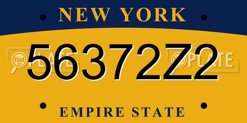 56372Z2 New York License Plate