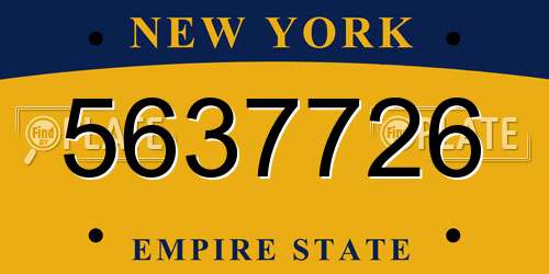 5637726 New York License Plate