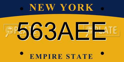 563AEE New York License Plate