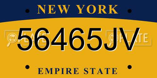 56465JV New York License Plate