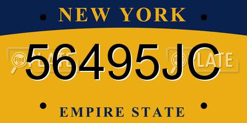 56495JC New York License Plate