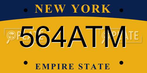 564ATM New York License Plate