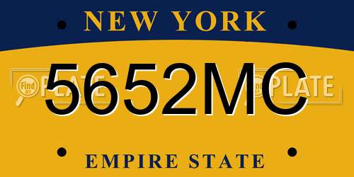 5652MC New York License Plate
