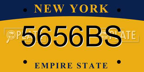 5656BS New York License Plate